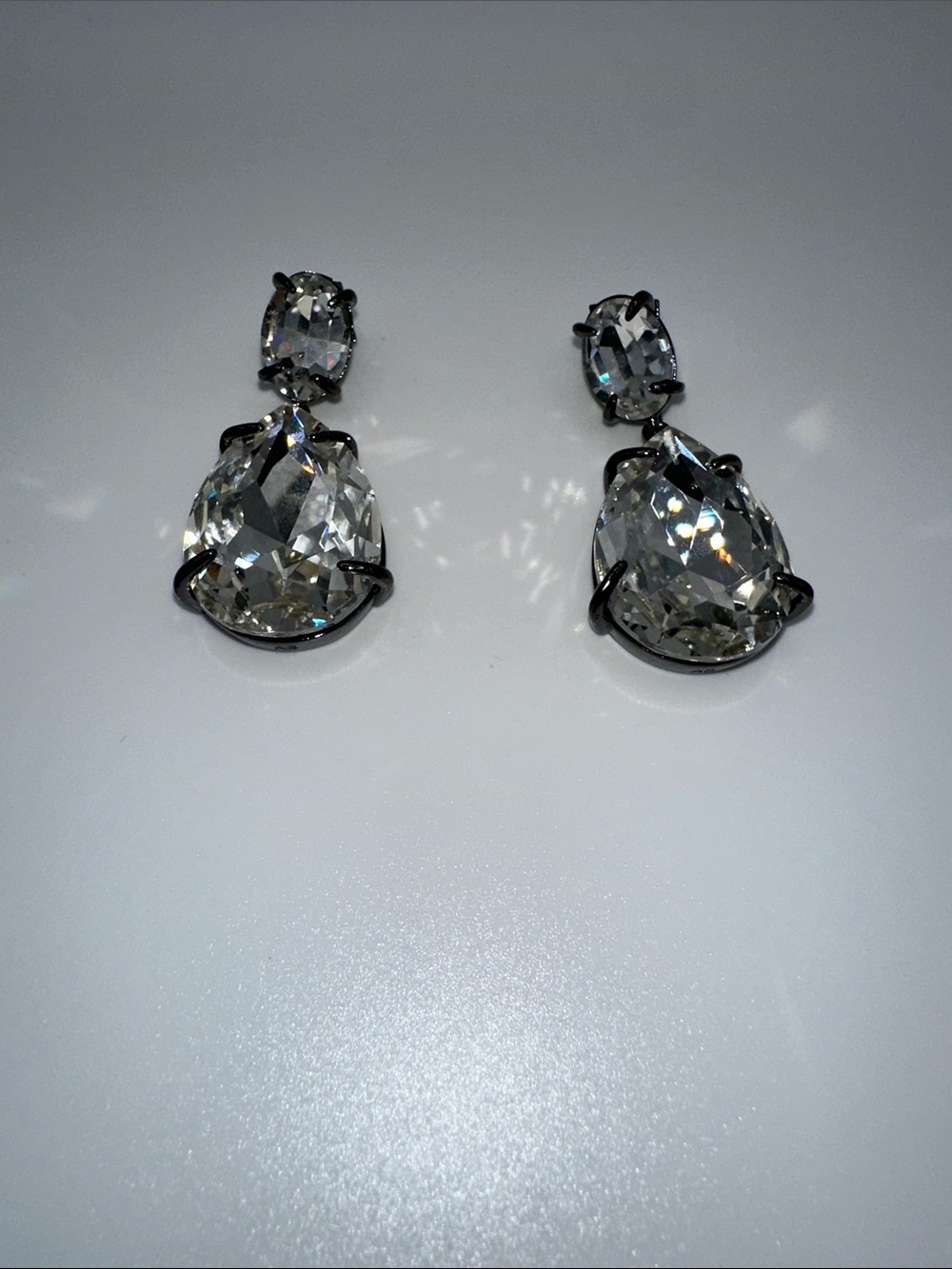 Crystal Drop Earrings - Clear Teardrop Dangle